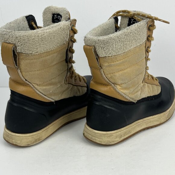 RipZone Kids Snow Boots Size 6 Black Beige Lace Up Round Toe Flat Heel - Picture 4 of 6